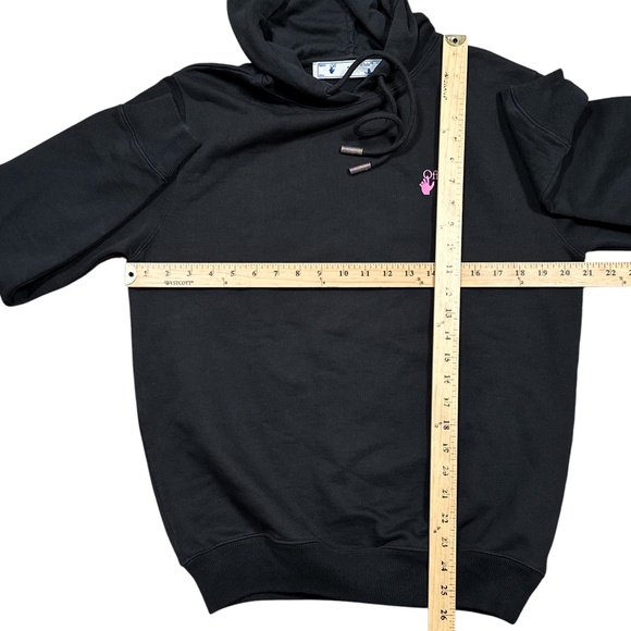 Off White Virgil Abloh SS 2020 Floral Black Heavyweight Terry Hoodie Mens XXS - Picture 14 of 14